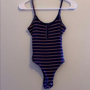 garage striped tank top body suit